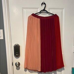 Who What Wear Elegant Colorblock Pleated Skirt